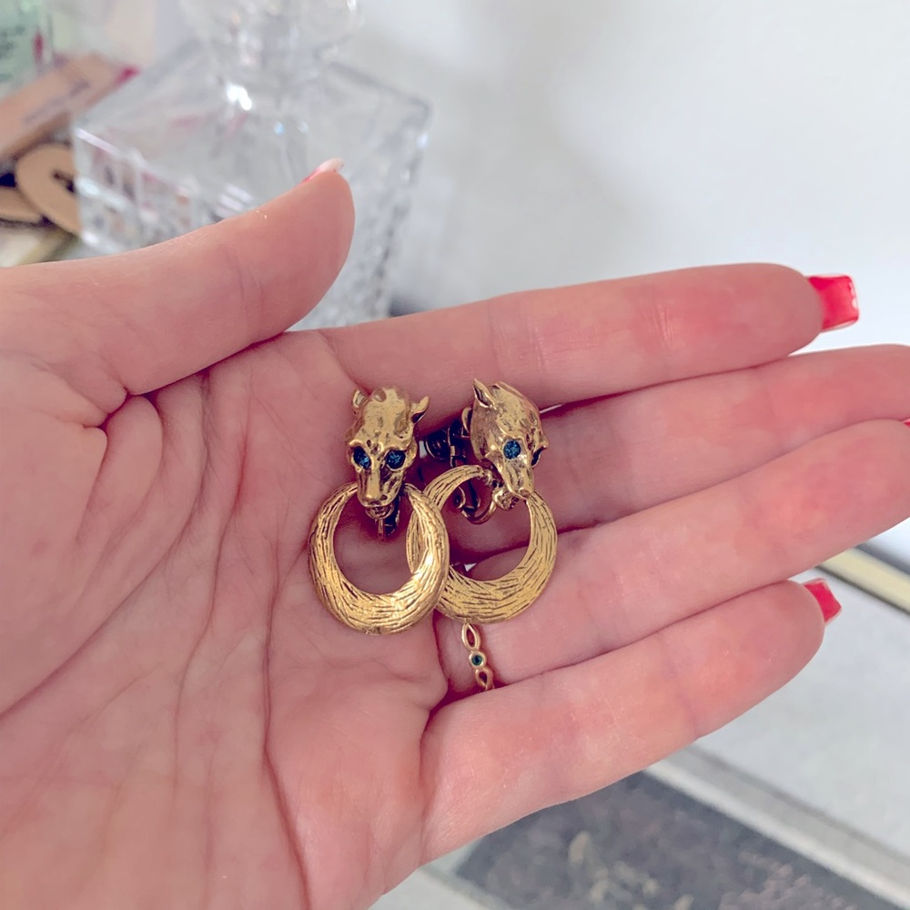 Vintage Panther Clip On Earrings
